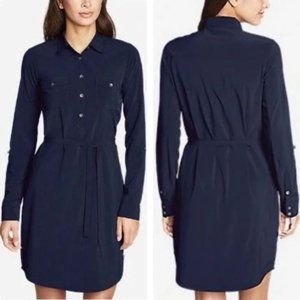 Eddie Bauer Departure Long Sleeve Shirt Dress Navy Blue